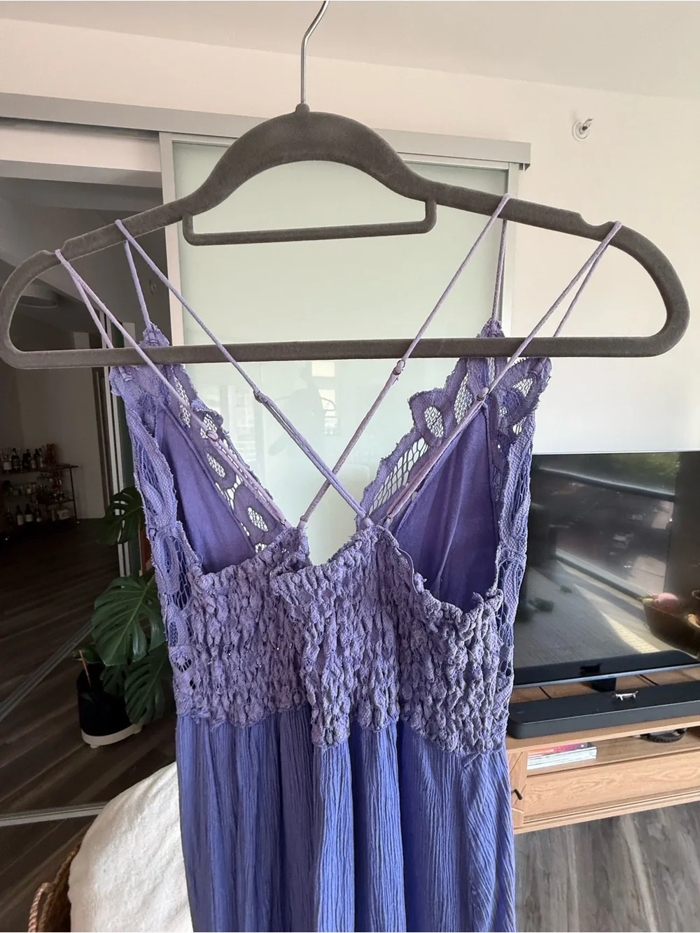 Free People Adella Maxi Slip Dress Lace Bodice